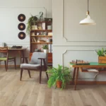 Mid-century modern armchair in a gray living room interior | Reinhold Flooring