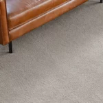 Brown colored sofa on grey carpet | Reinhold Flooring